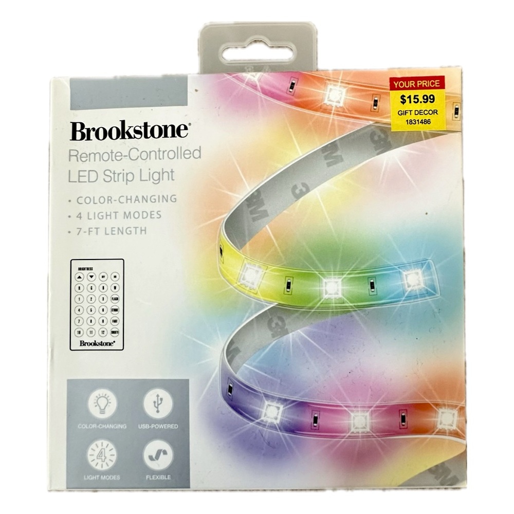 Brookstone LED Remote Controlled Light Strip Unopened NWT